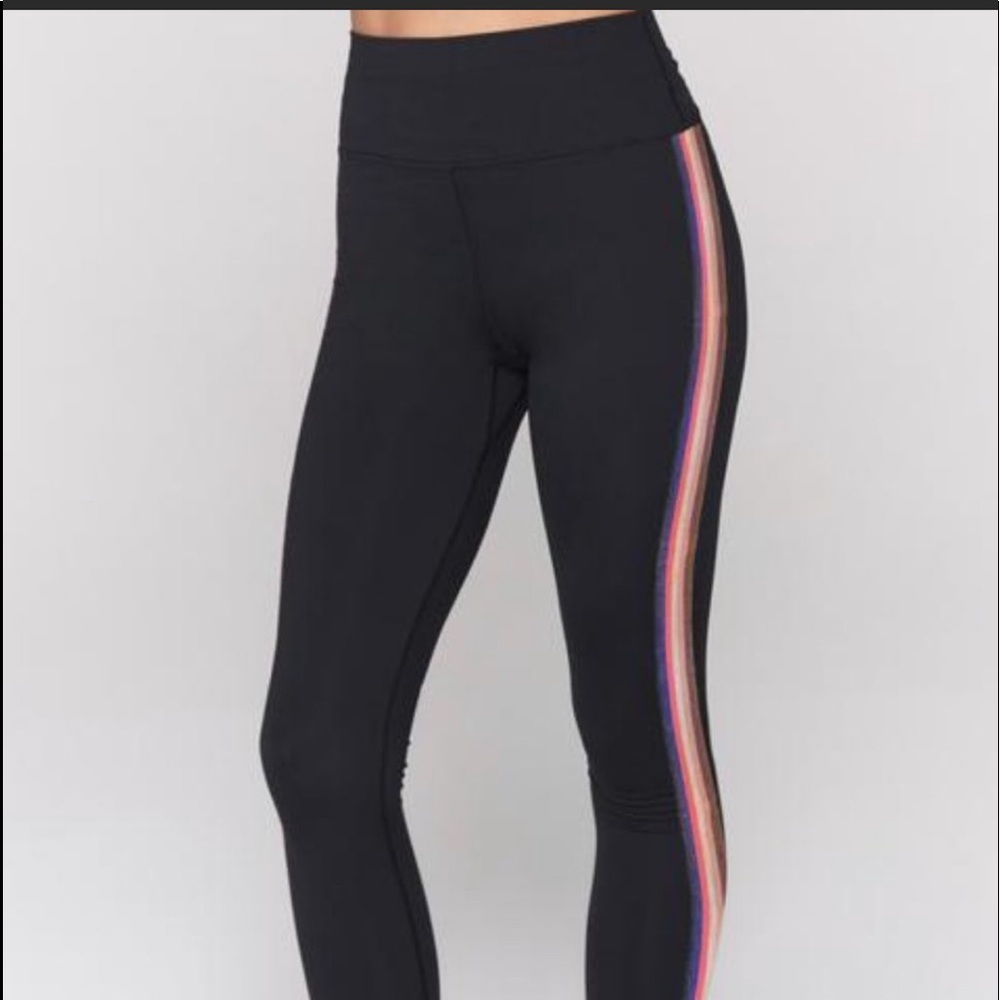 Spiritual Gangster Essential Leggings with Lurex Stripe Taping at Sides